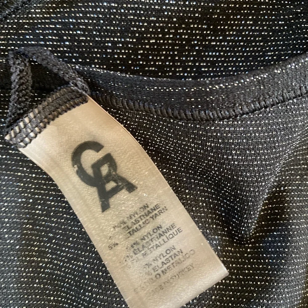Good American Seamless Lurex Black & Silver Sports Bra Size 0/1